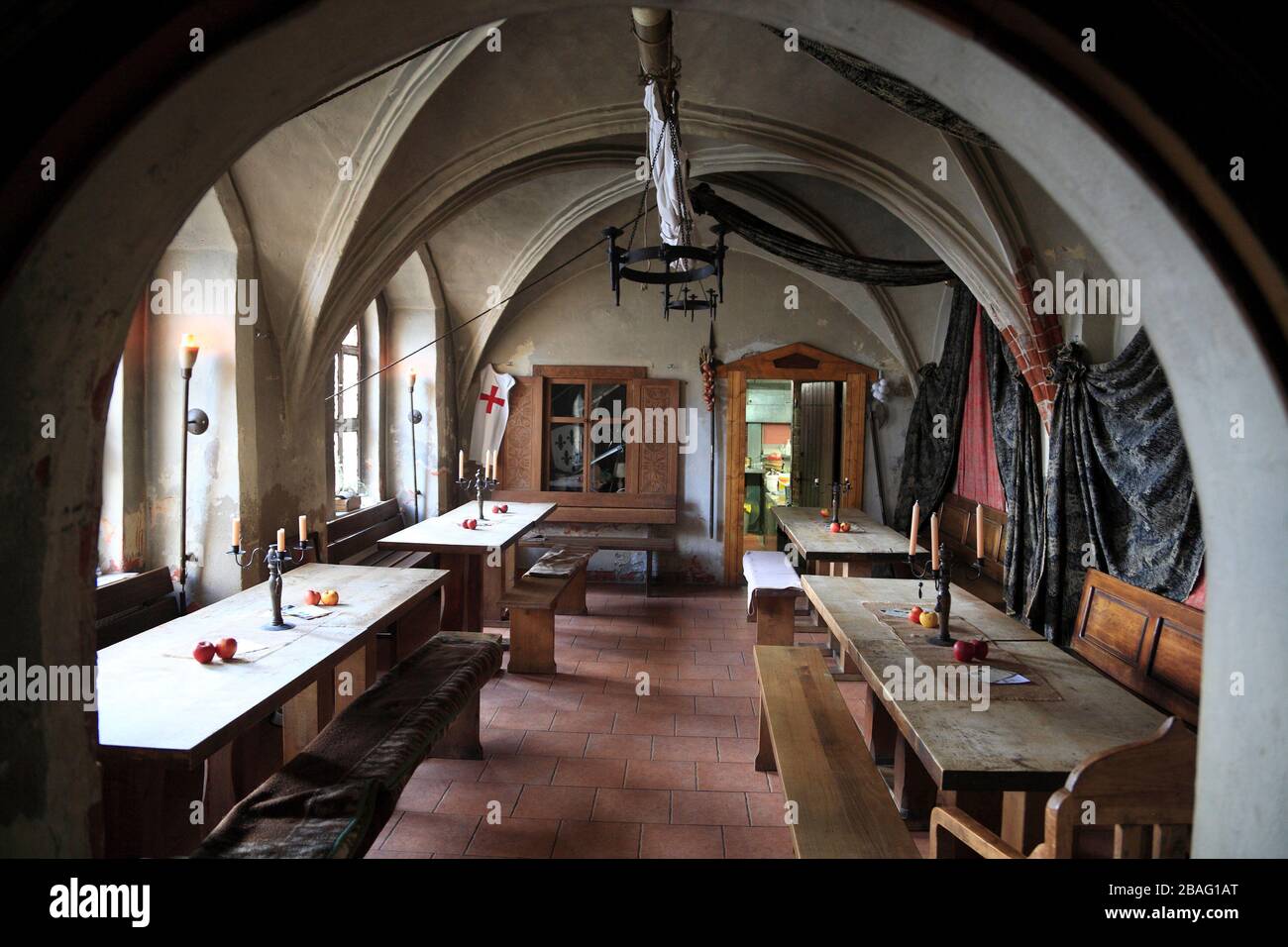 Restaurant Zecherei Sankt Nikolai,   Tangermuende,  Tangermünde,  Altmark, Saxony-Anhalt, Germany, Europe Stock Photo