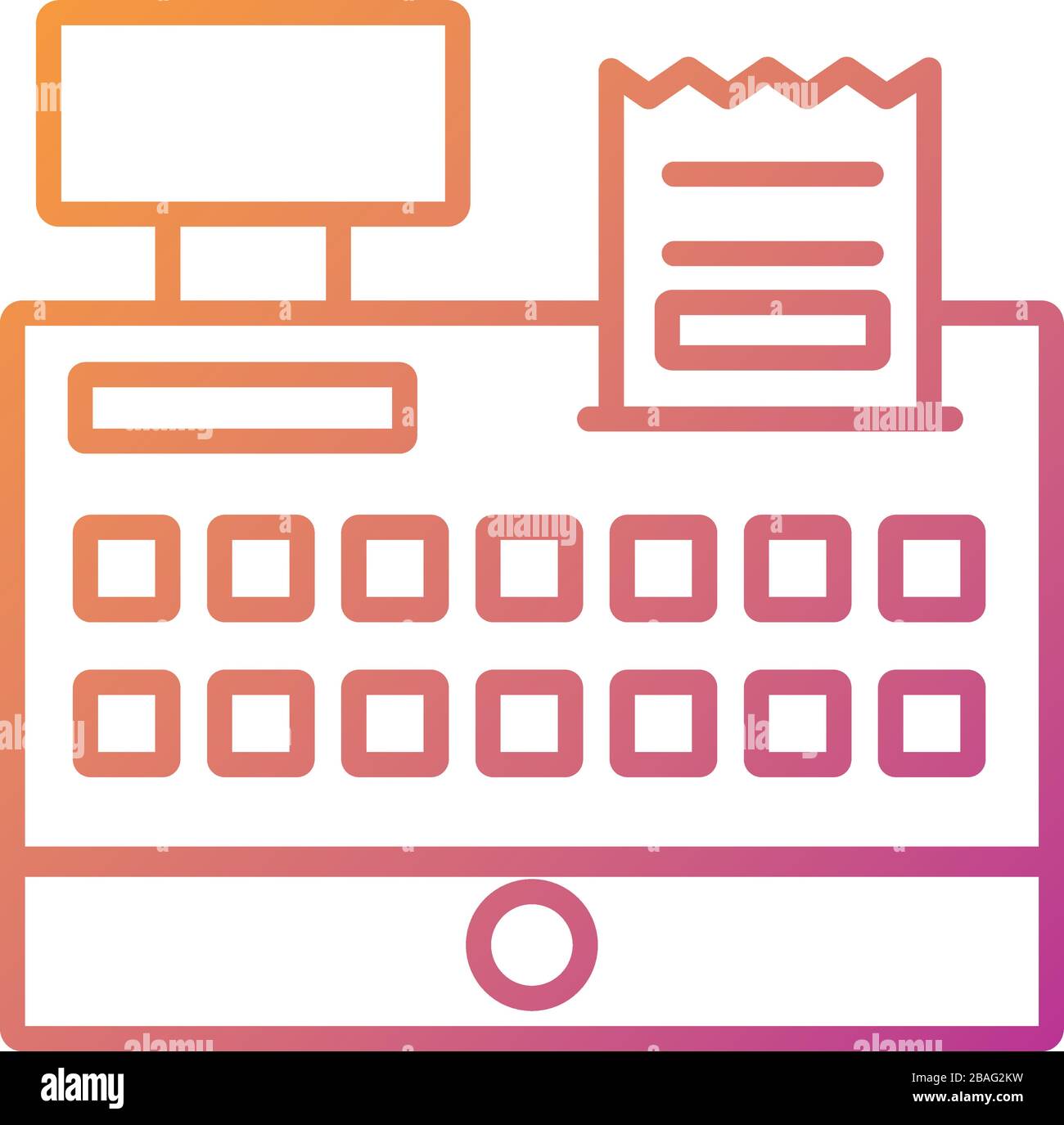 Register Style Line register machine Payment online line degradient style Stock Vector ...