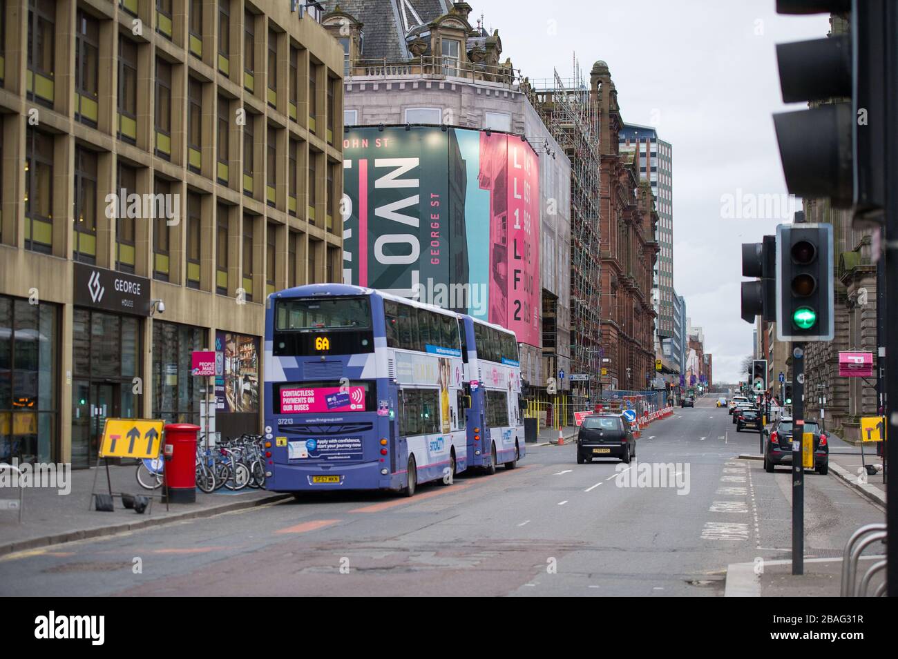Glasgow, UK. 27th Mar, 2020. Pictured Views of Glasgow City Centre