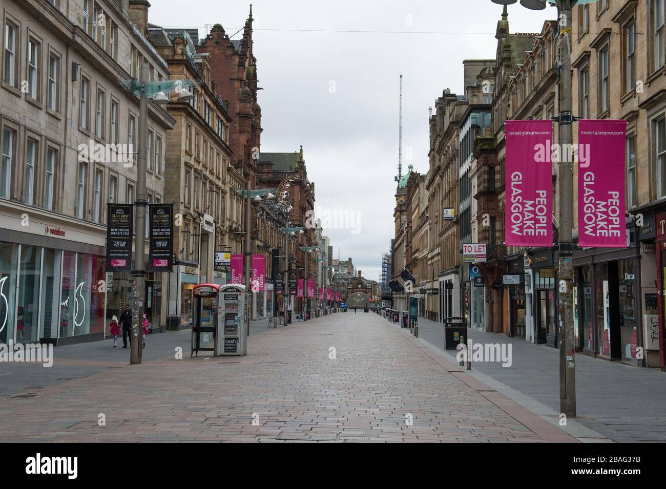 Glasgow, UK. 27th Mar, 2020. Pictured Views of Glasgow City Centre