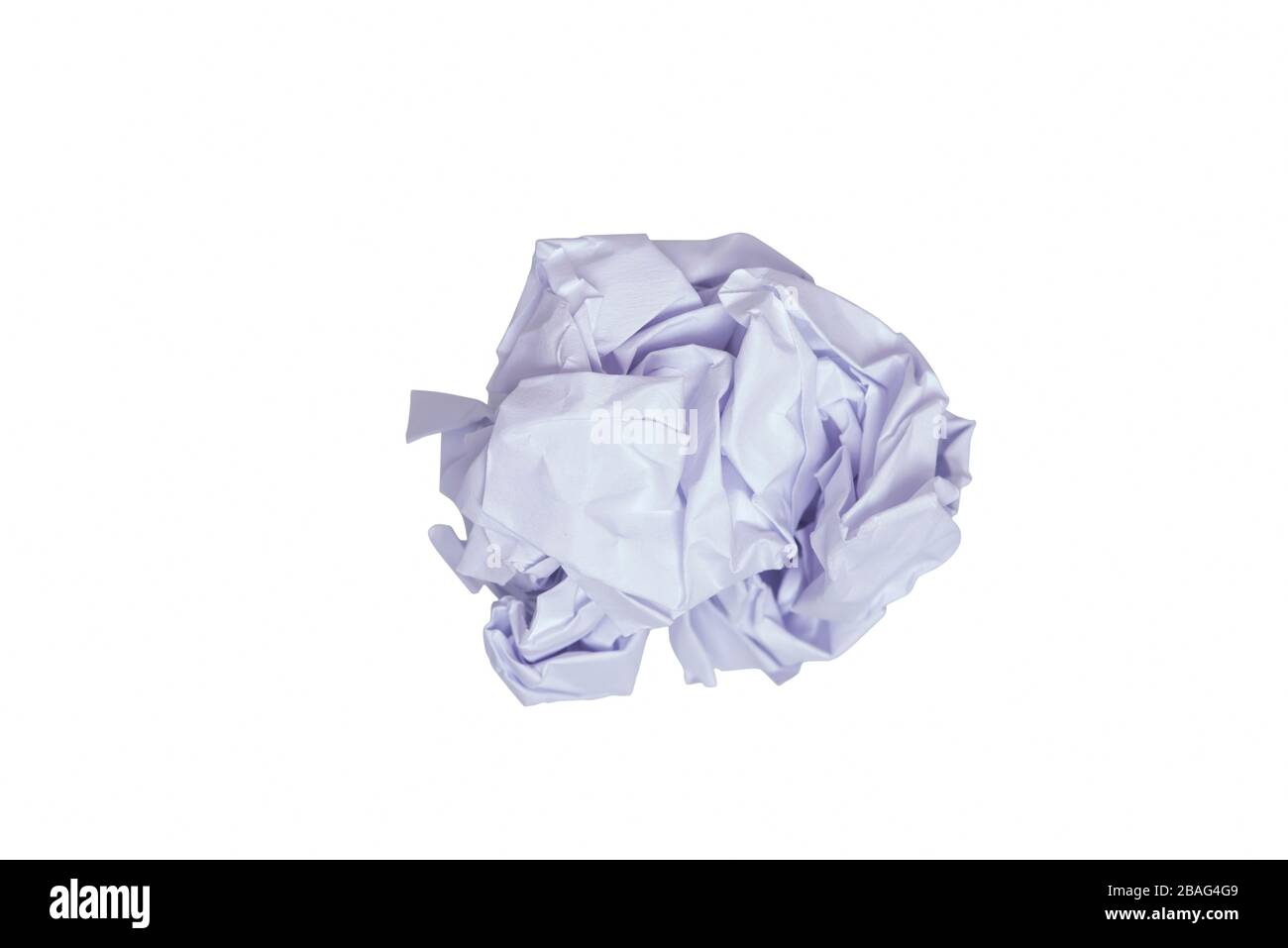 White crumpled paper ball on white background Stock Photo