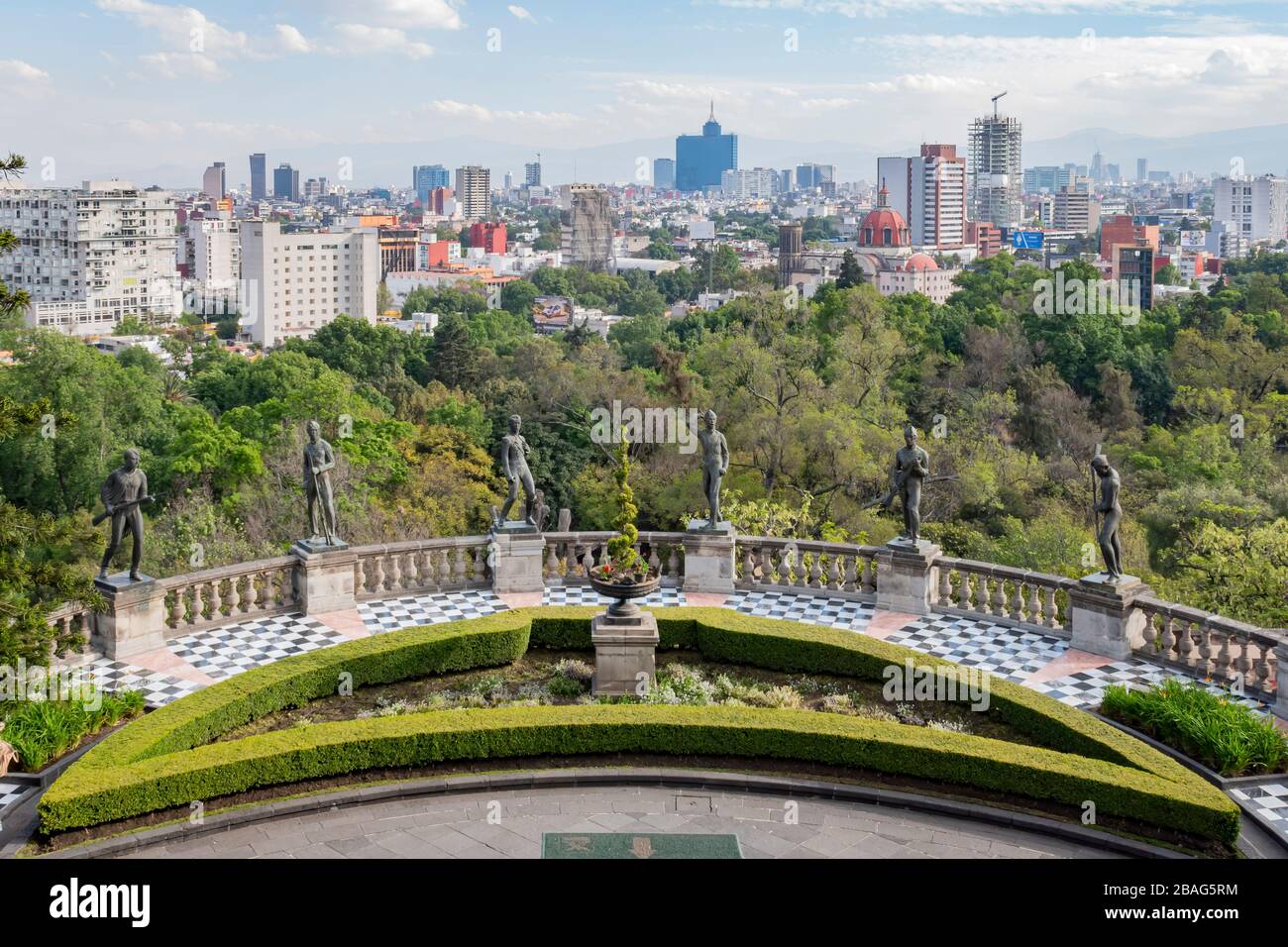 Mexico City, FEB 17, 2017 - Mexico cityscape from Chapultepec Castle Stock Photo