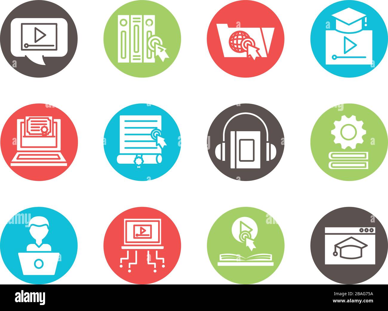 bundle of education online set icons Stock Vector Image & Art - Alamy