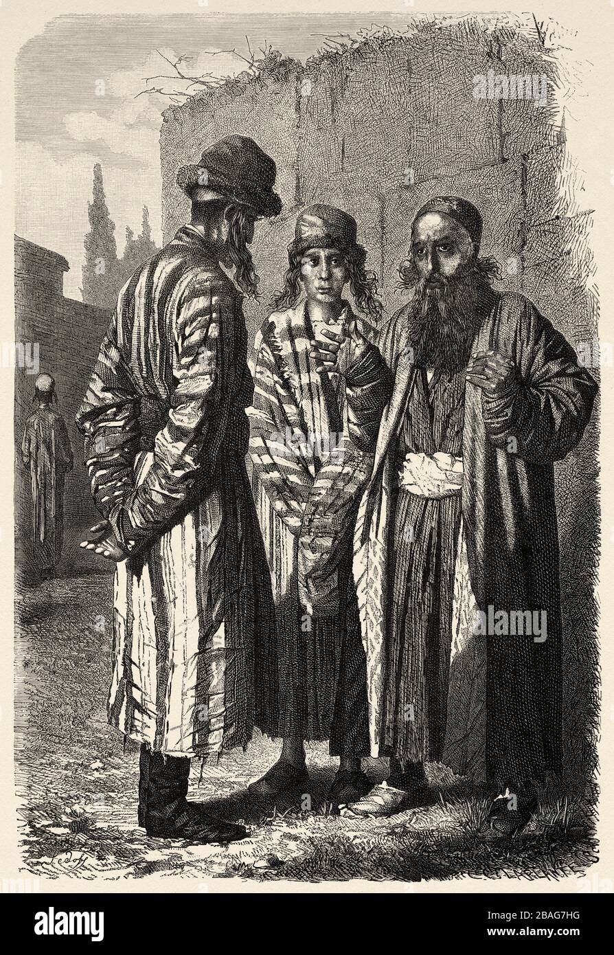 Portrait of Jews of Tashkent, Uzbekistan, from Travels in central Asia ...