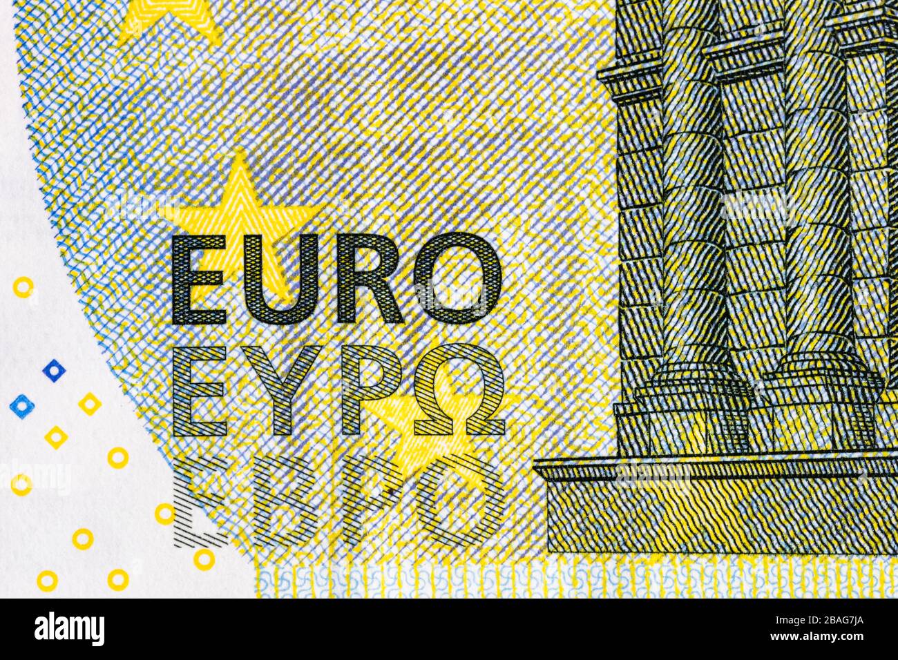 Close up macro detail of EURO money banknotes, detail photo of EURO ...