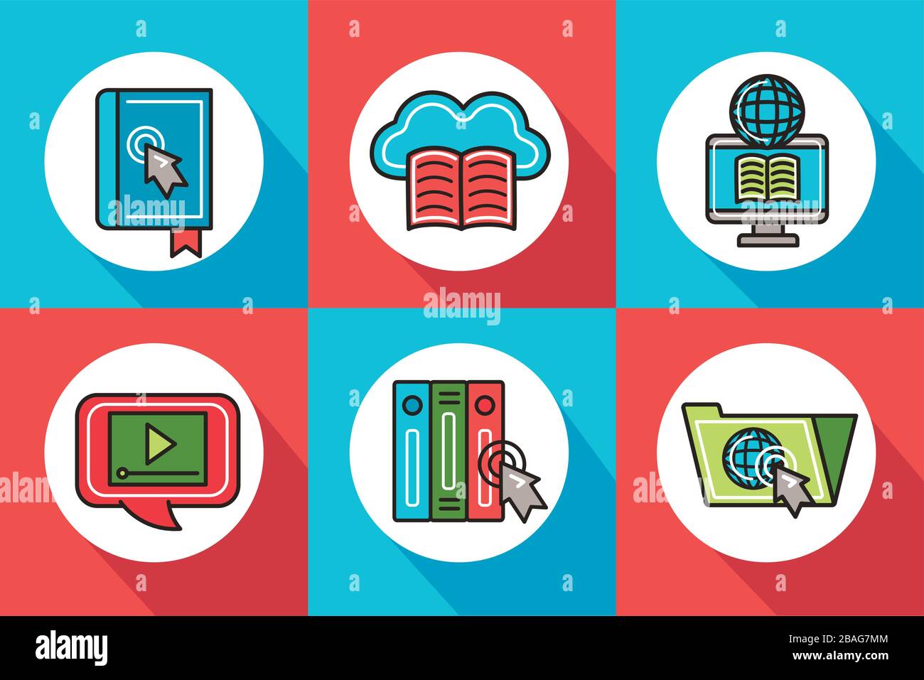 bundle of education online set icons Stock Vector Image & Art - Alamy