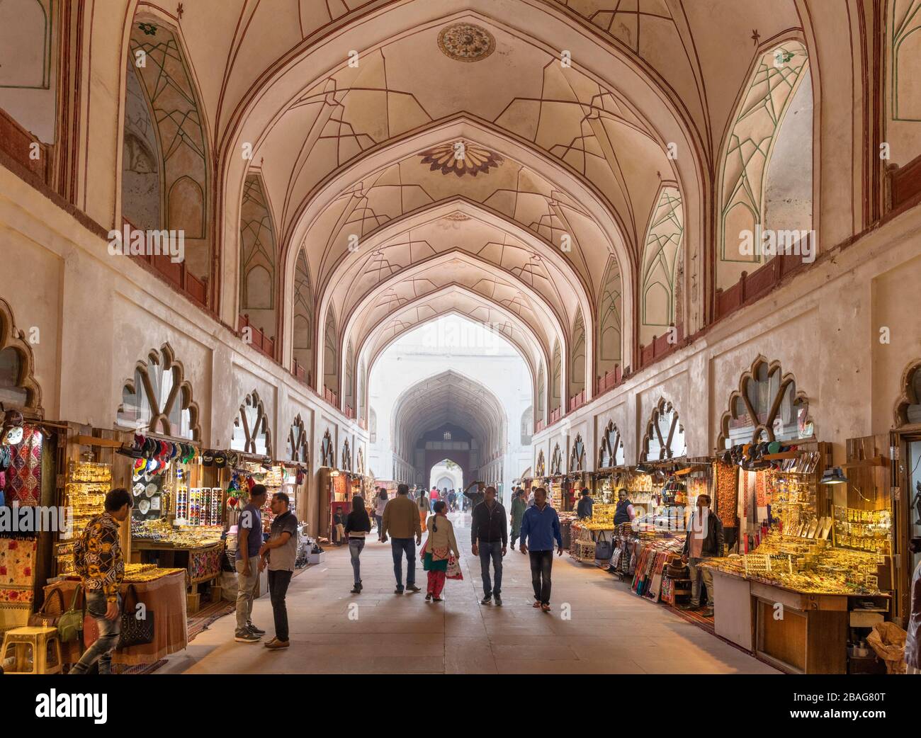 The Chatta Chowk (Covered Bazaar) in the Red Fort, Delhi, India Stock Photo