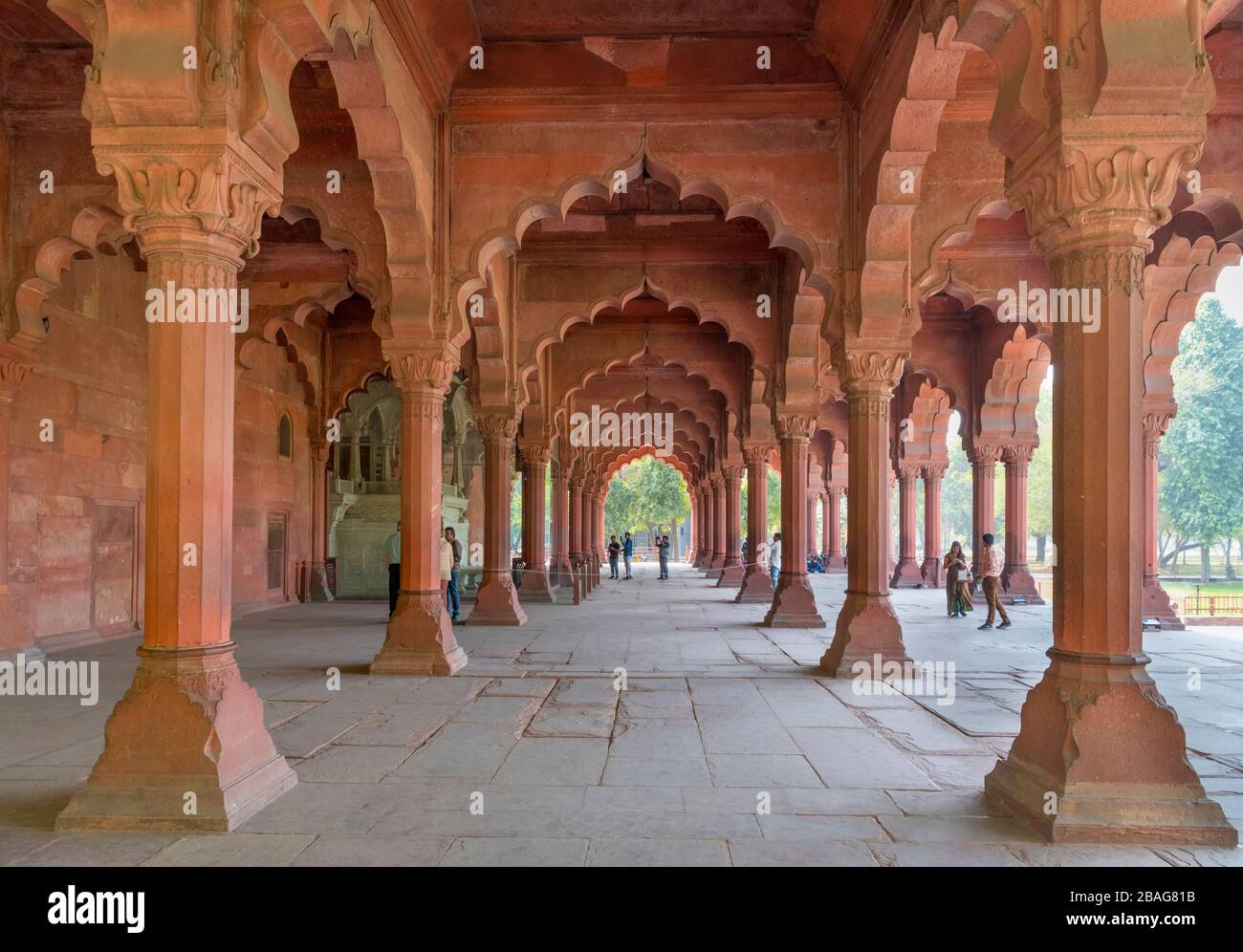 The Diwan-i-am (Hall of Public Audiences) in the Red Fort, Delhi, India Stock Photo