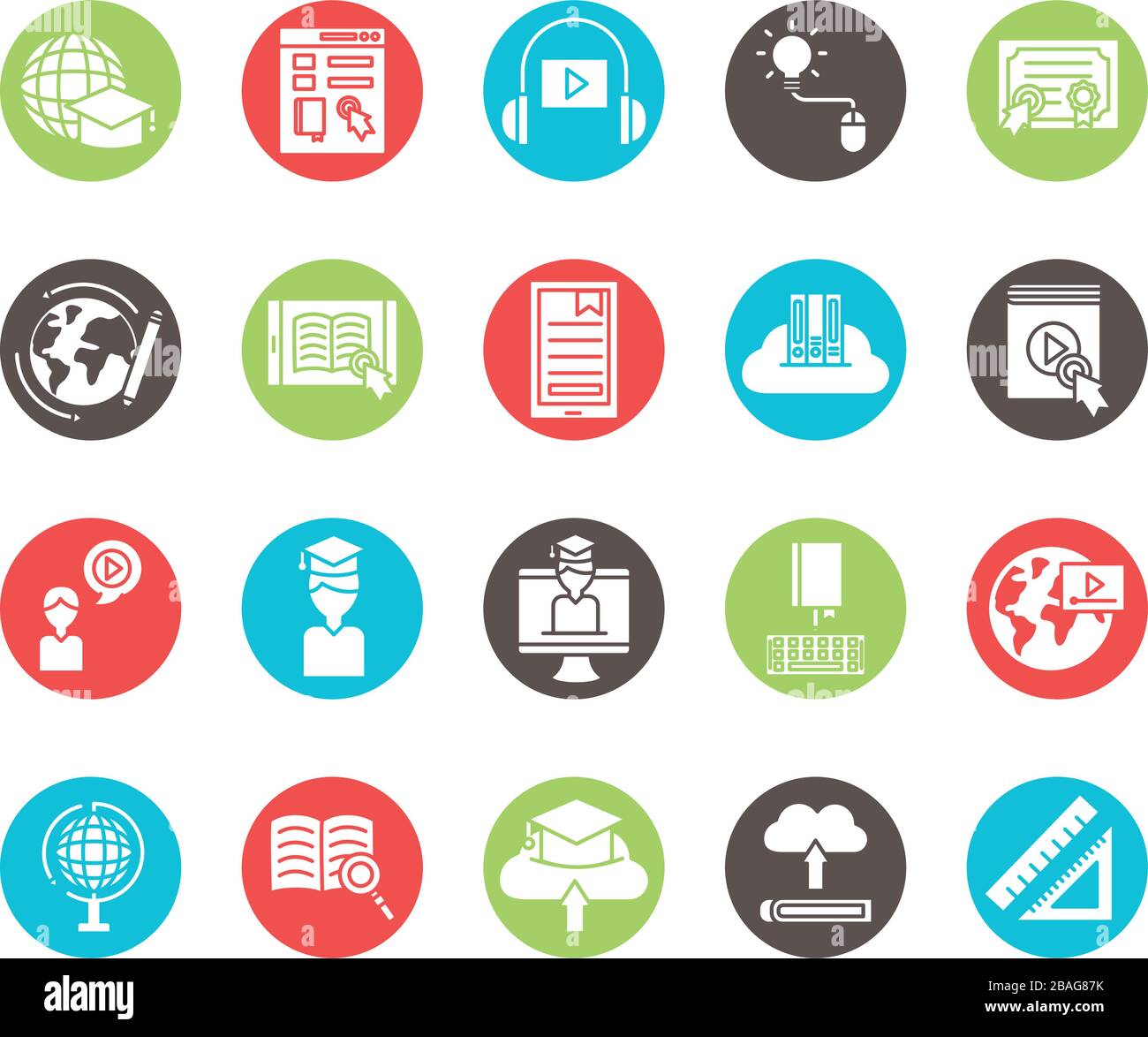 bundle of education online set icons Stock Vector Image & Art - Alamy