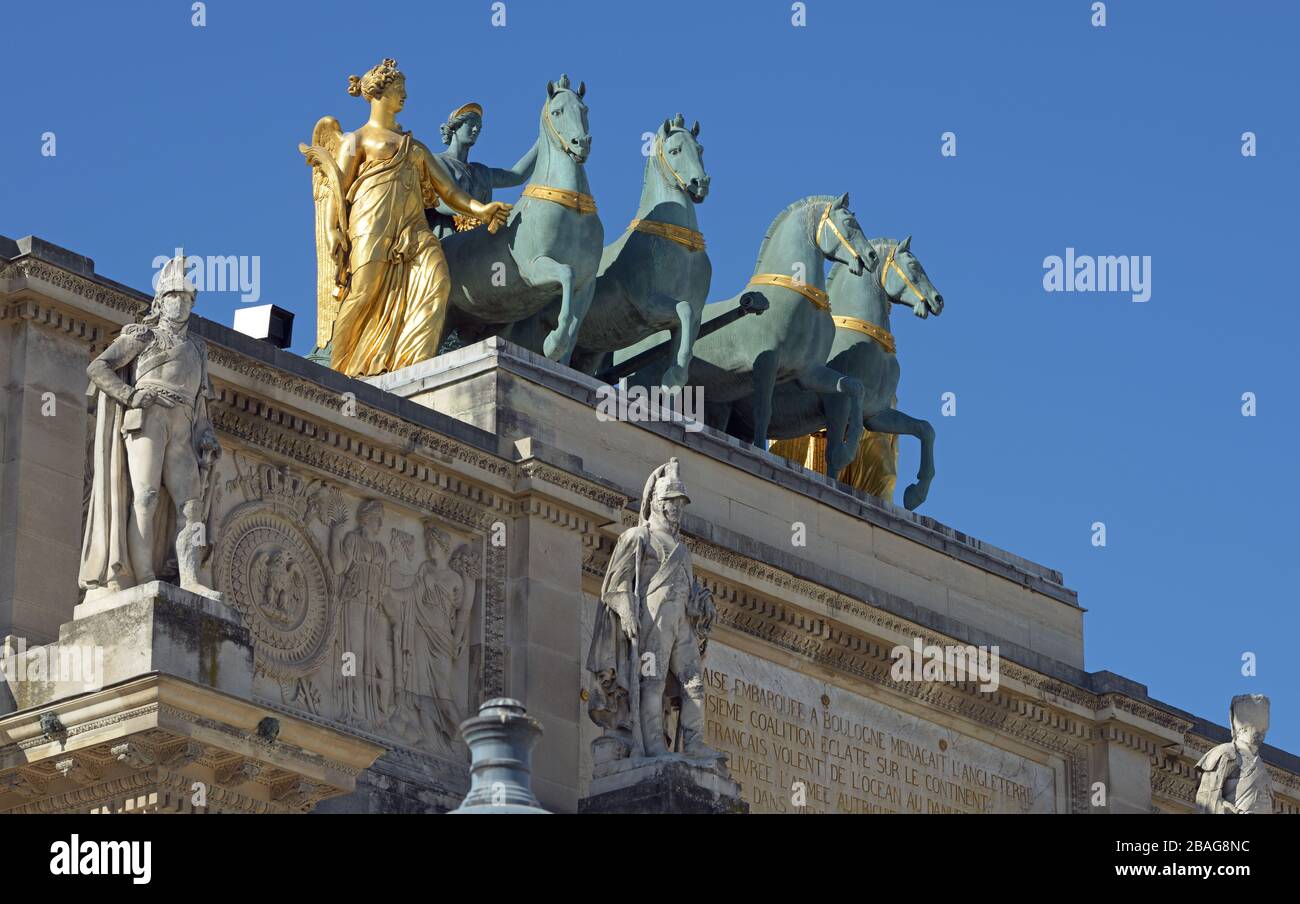 Triumphal arch on the Place du Carrousel in Paris, France Stock Photo
