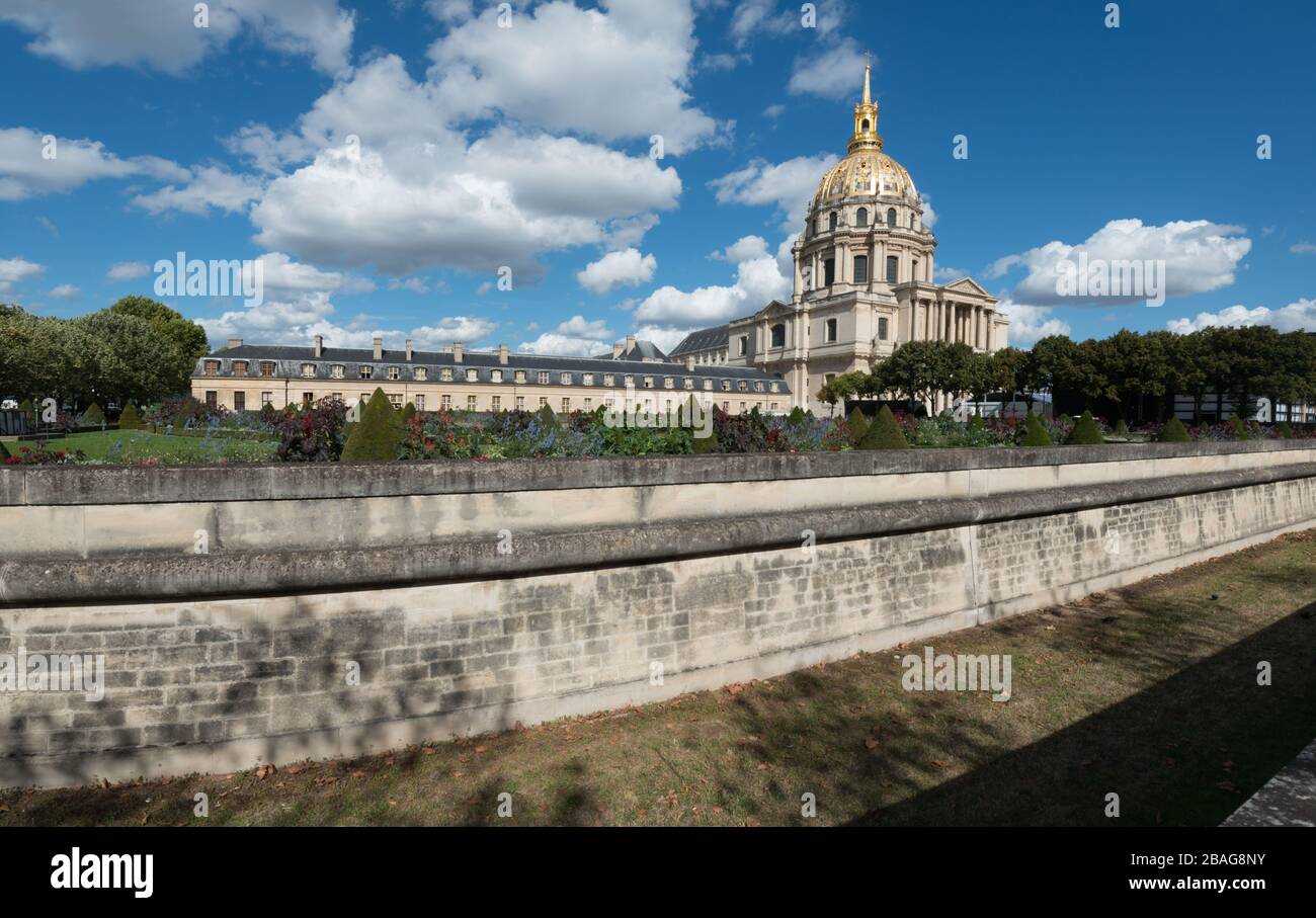 National Residence of the Invalids with the Church of Les Invalides in Paris, France Stock Photo