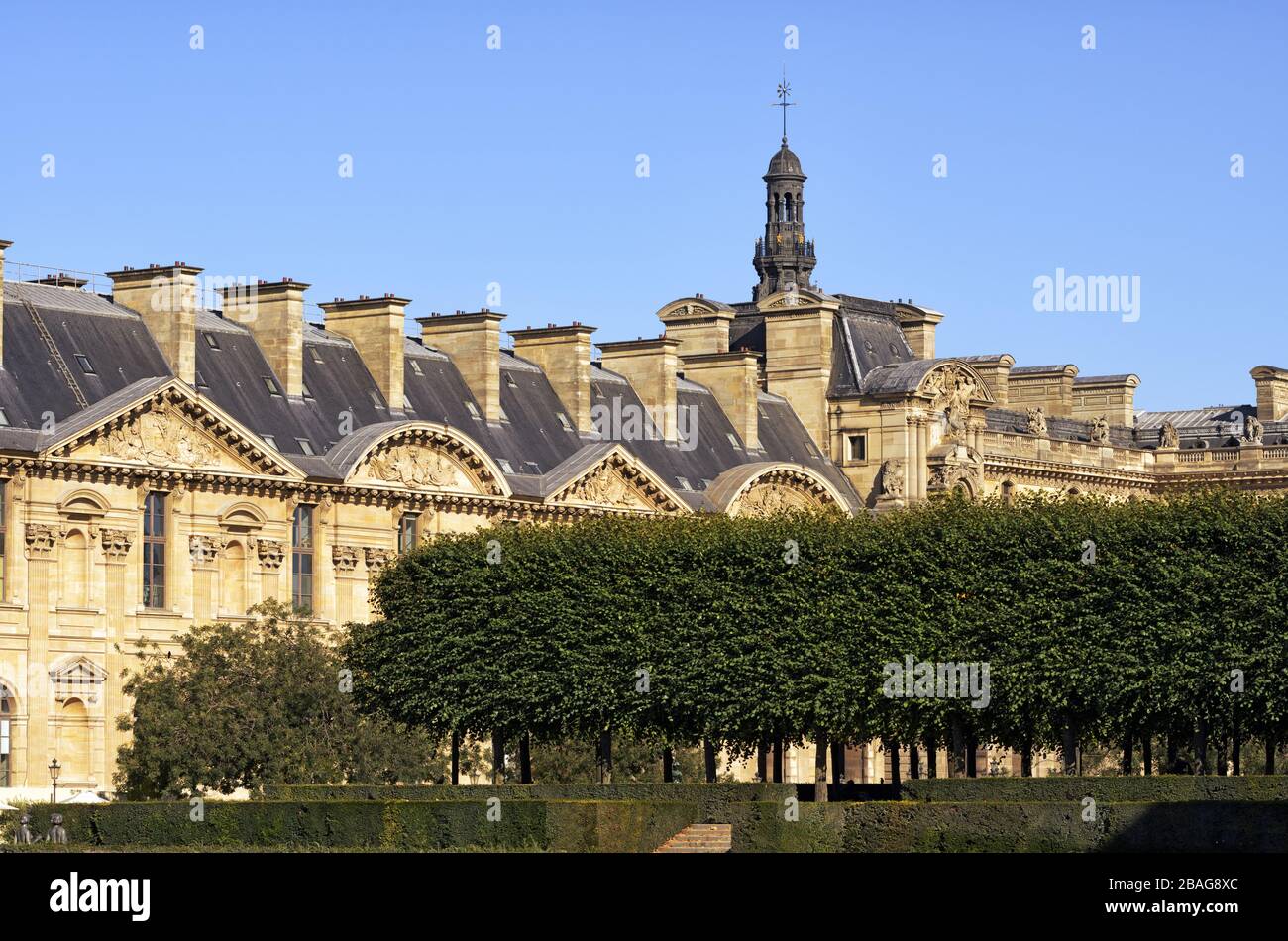 Jardins du Carrousel and northen part of Louvre, Paris, France. September, 2019 Stock Photo