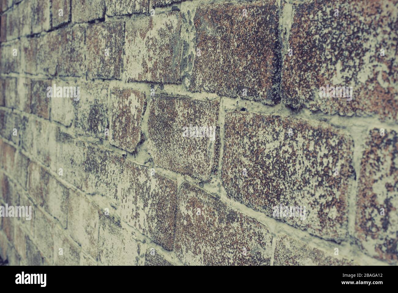 Background of old vintage dirty brick wall with peeling plaster ...