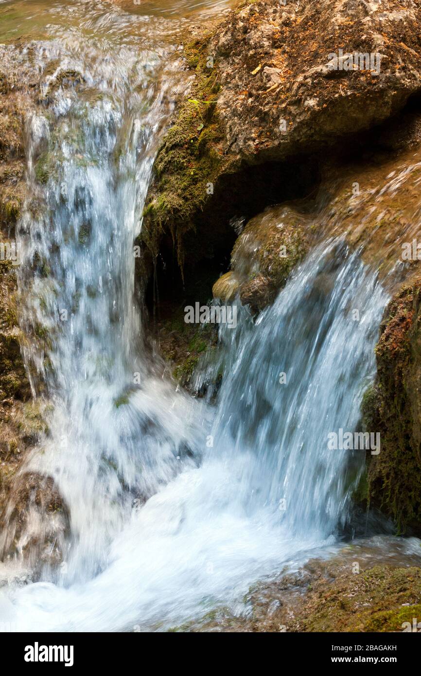 nice small waterfall on mountain river Stock Photo - Alamy