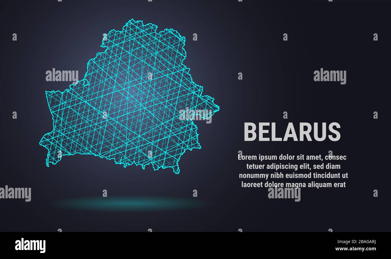 Vector low poly map of Belarus Stock Vector