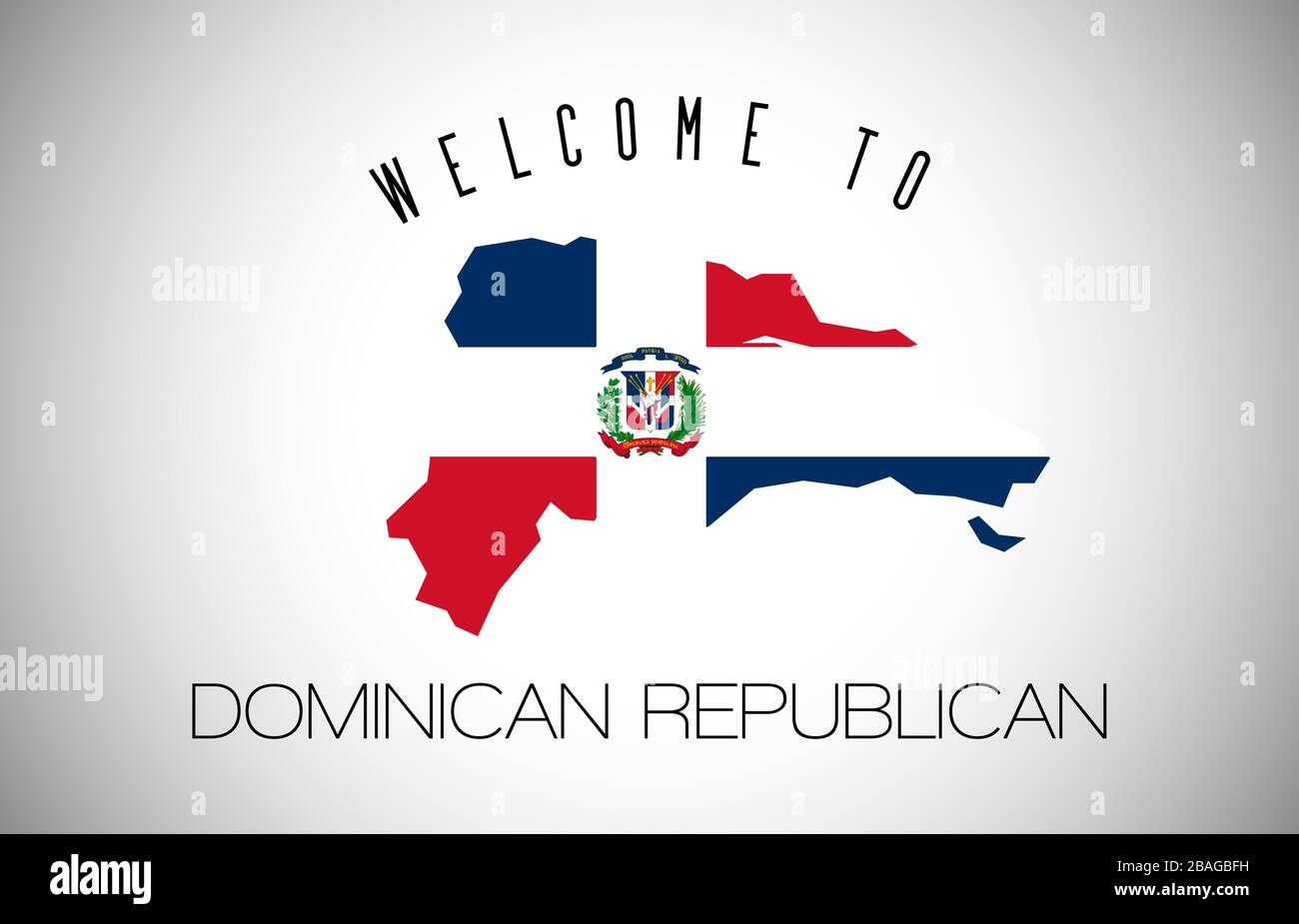 Dominican Republic to Text and Country flag inside Country