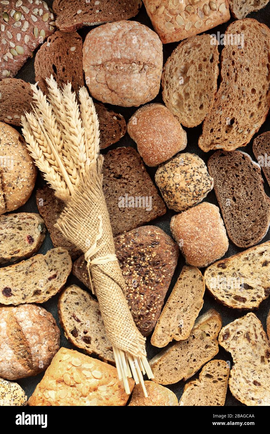 Healthy high fibre bread collection also high in minerals, vitamins
