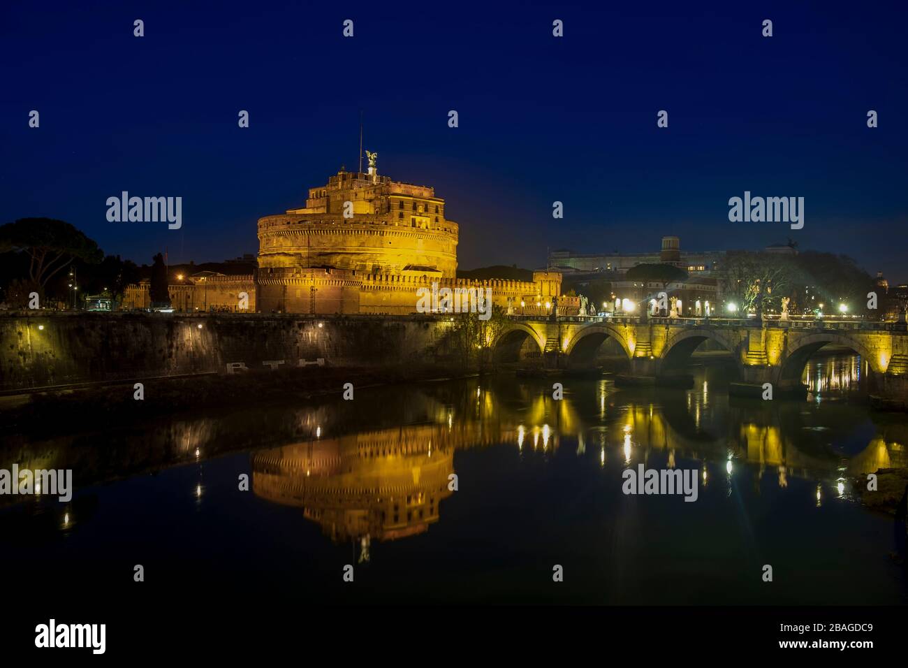 Castel Sant'Angelo. Night shot. Rome, Italy Stock Photo