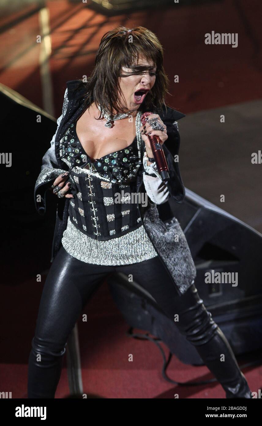 Alejandra Guzman durante su concierto en el palenque de la Feria de Leon Guanajuato el 18 de Enero del 2014.. (*Foto:TiradorTercero/NortePhoto*) Stock Photo