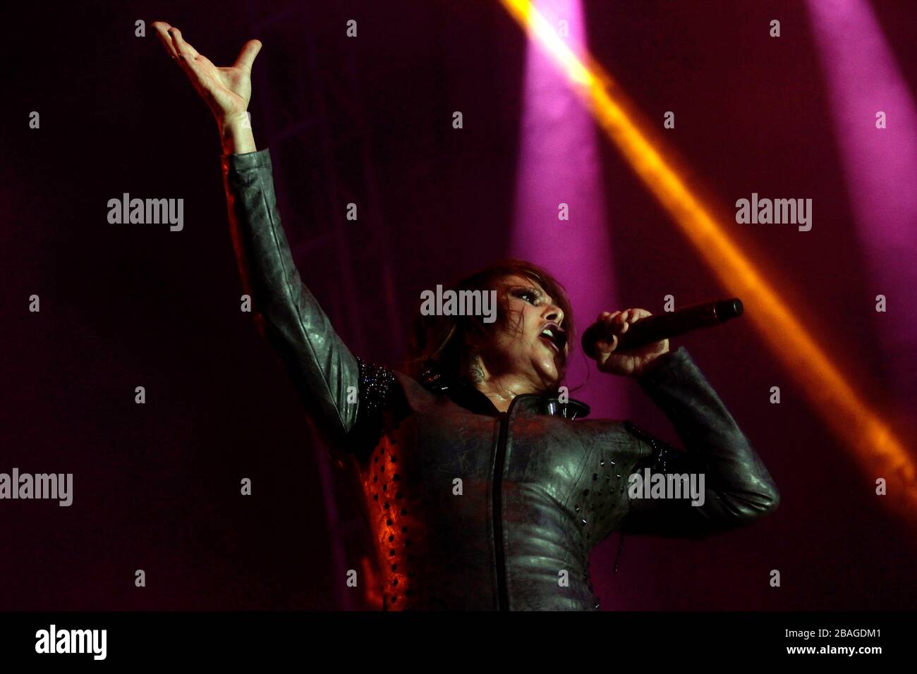 Alejandra Guzman durante su presentacion en la feria de Puebla el Mayo 2014 (*Foto:HildaRios/NortePhoto*) Stock Photo