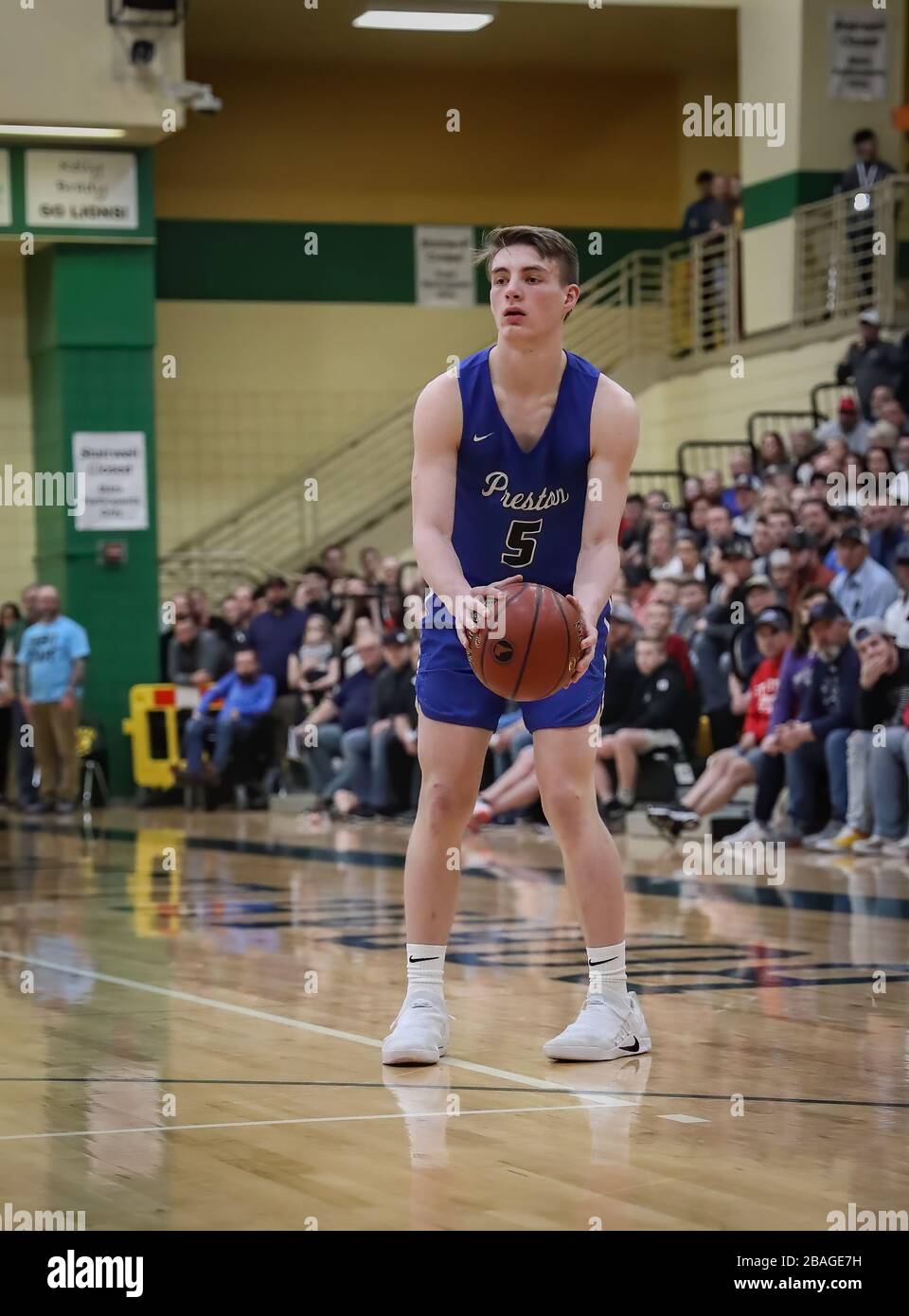 Preston vs Middleton high school basketball action in Boise, Idaho