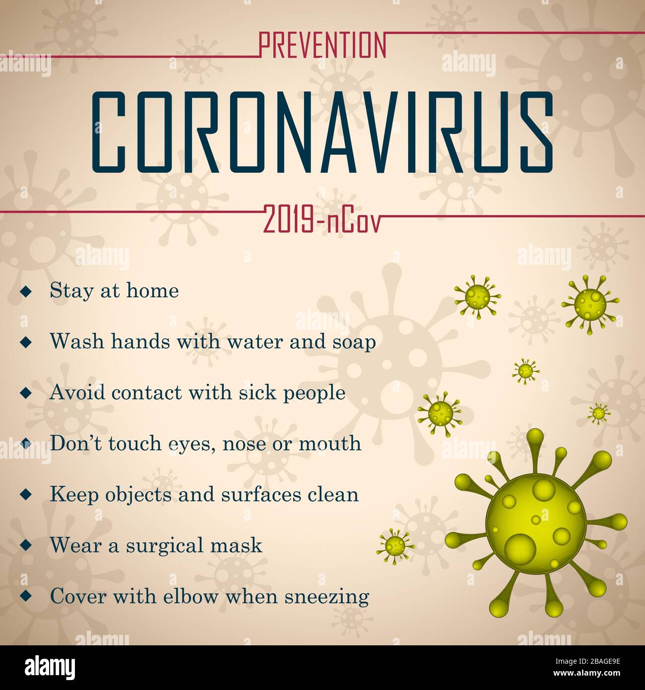 Coronavirus prevention poster Stock Vector Image & Art - Alamy