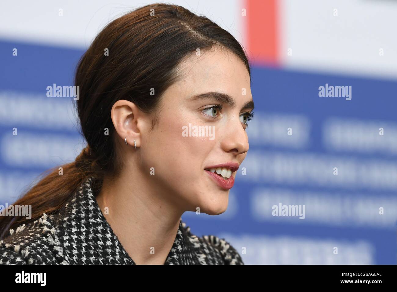 Margaret Qualley attends the press conference for My Salinger Year during the 70th Berlin Film Festival at the Grand Hyatt Berlin. © Paul Treadway Stock Photo