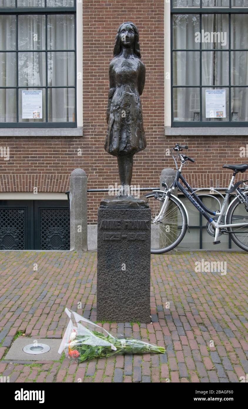 Anne Frank statue in Amsterdam the Netherlands Stock Photo Alamy
