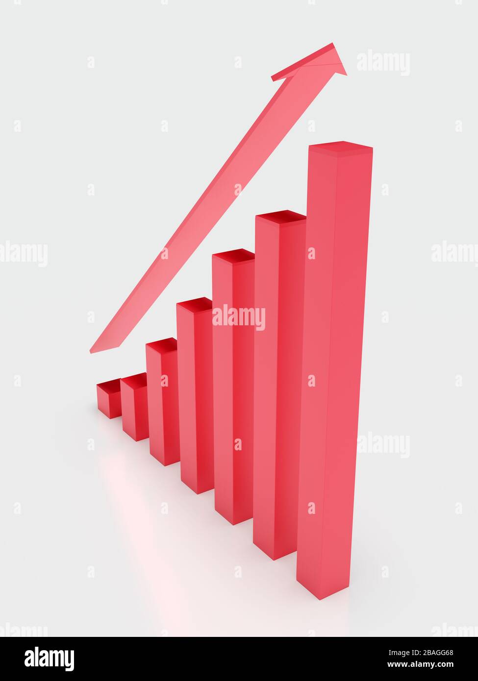 Illustration of diagram with the growing progress. Business concepts. 3d render Stock Photo