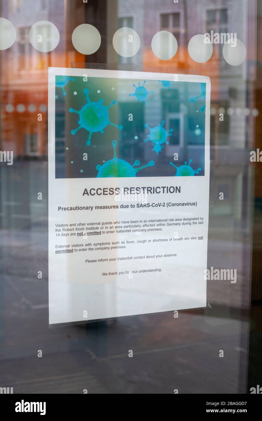 Access restriction during covid 19 outbreak Stock Photo