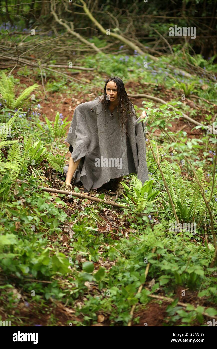 August 2015 - Wild woman in the woods Stock Photo - Alamy