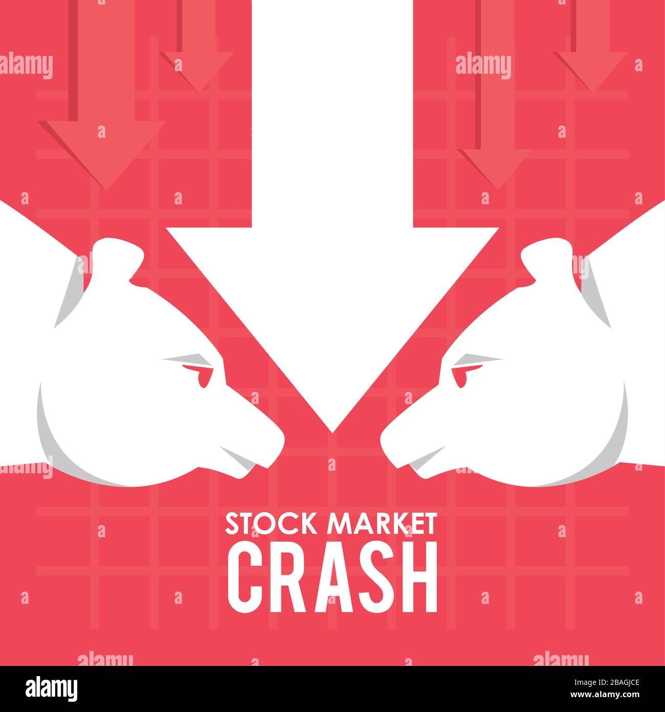 stock market crash with arrow down and bears Stock Vector Image & Art ...
