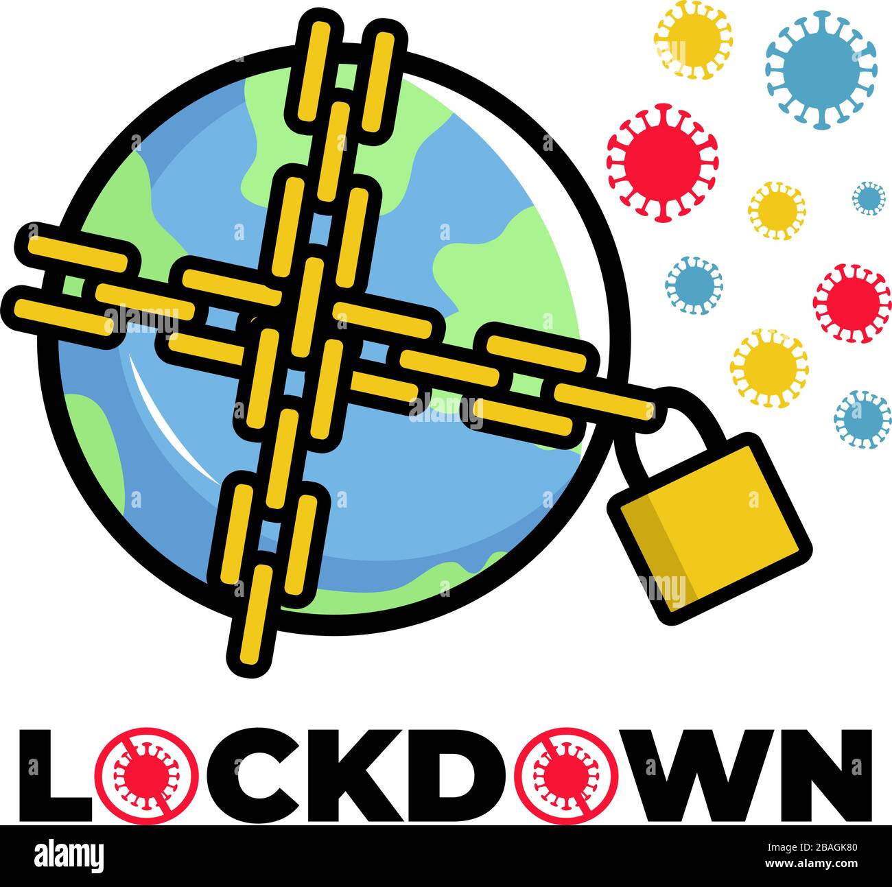 Earth Lock down Simple and Unique Vector Illustration on White ...