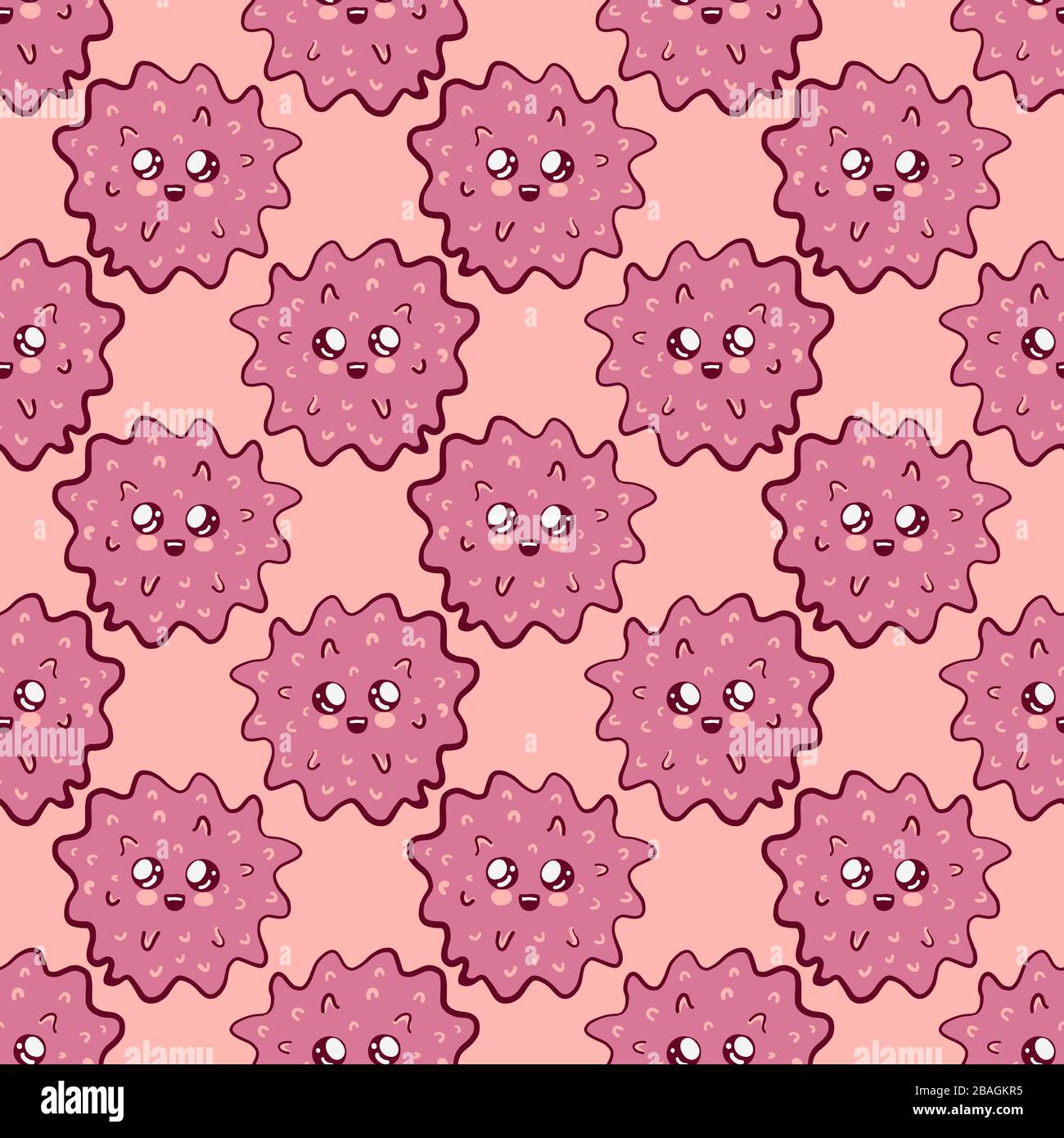 Pink viruses pattern, illustration, vector on white background Stock ...