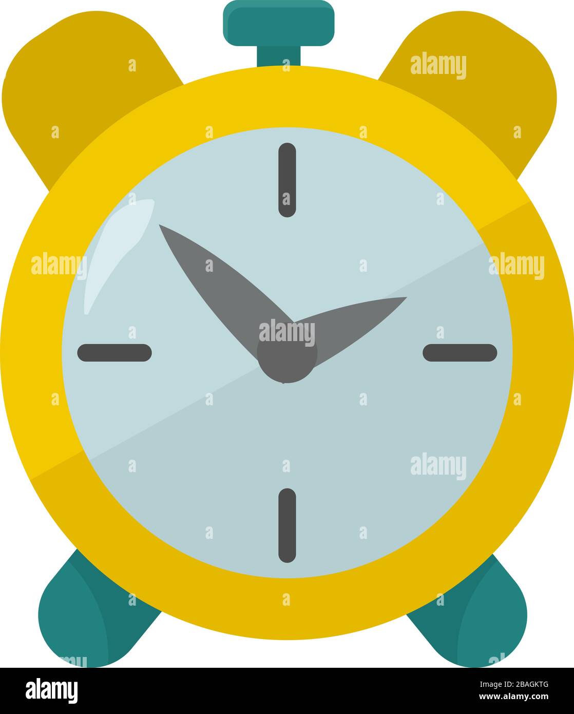 Yellow clock, illustration, vector on white background Stock Vector