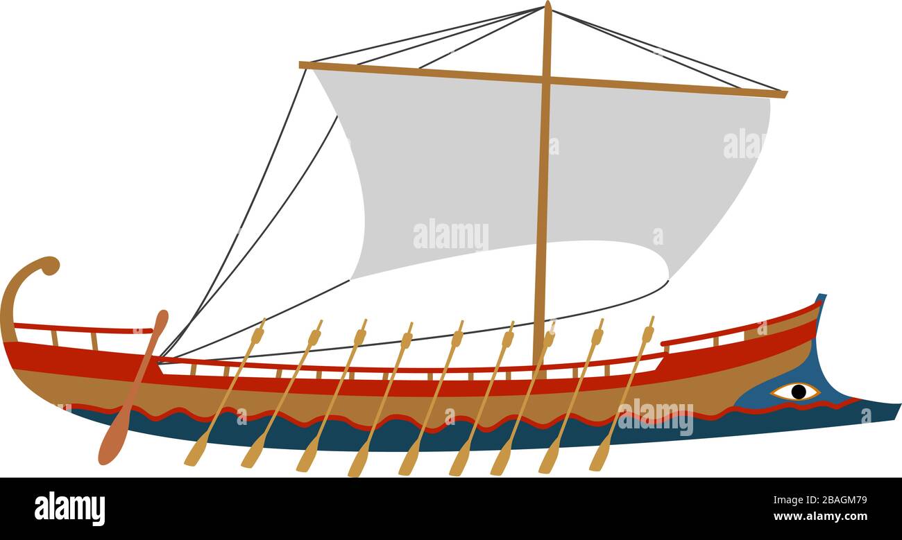 Argo big boat, illustration, vector on white background Stock Vector