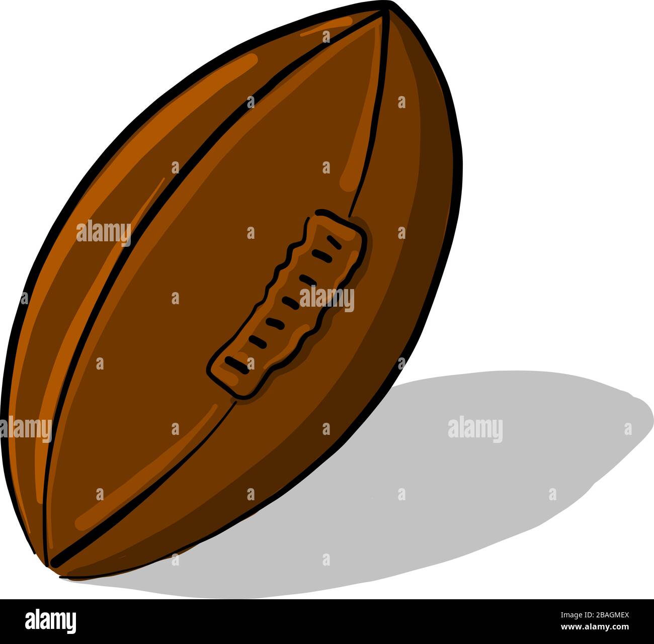 Old rugby ball, illustration, vector on white background Stock Vector