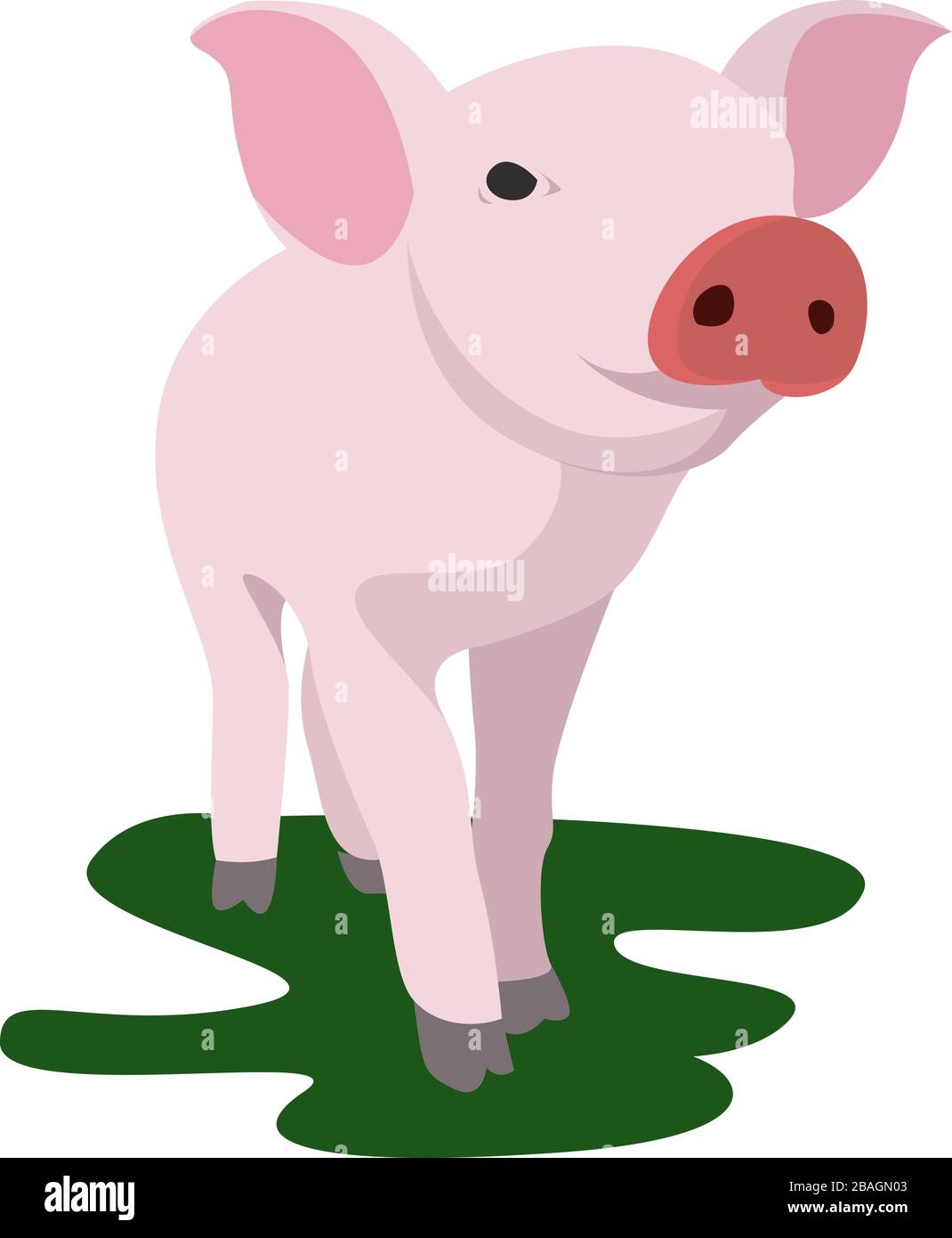 Pig animal, illustration, vector on white background Stock Vector