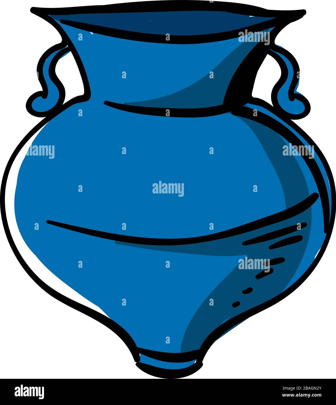 Blue vase, illustration, vector on white background Stock Vector Image