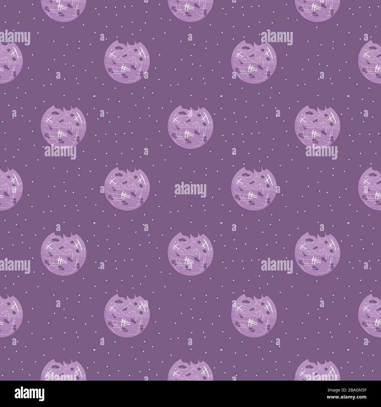 Blueberry cookies pattern, illustration, vector on white background Stock Vector