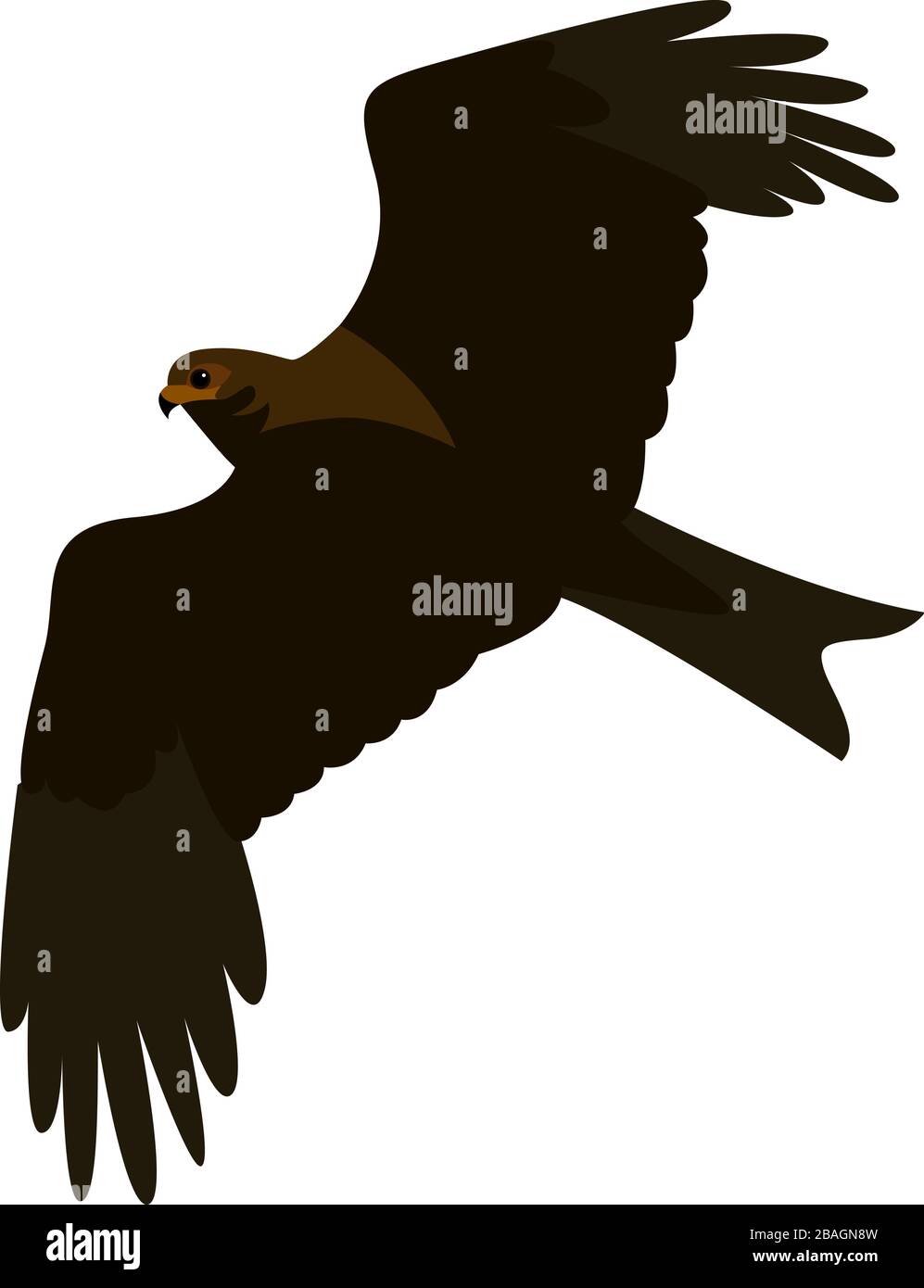 Black kite, illustration, vector on white background Stock Vector
