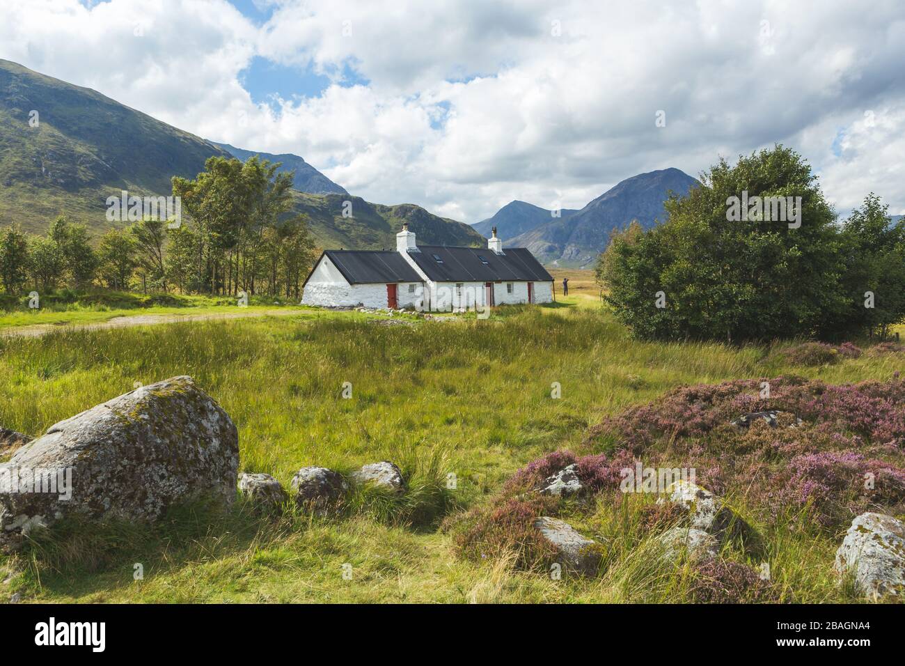 Black Rock Cottage, Glencoe Scotland Stock Photo