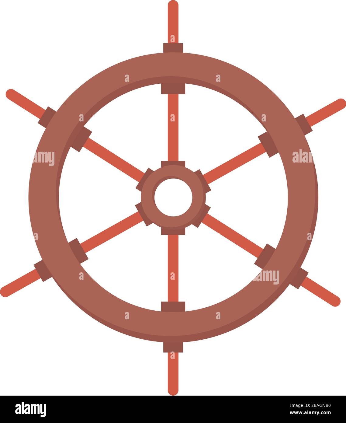Boat steering wheel, illustration, vector on white background Stock