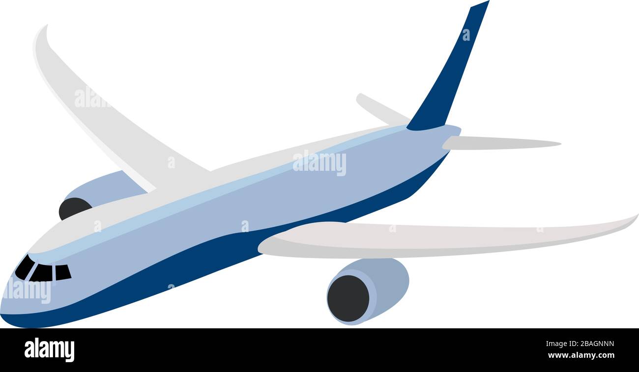 Big airplane, illustration, vector on white background Stock Vector