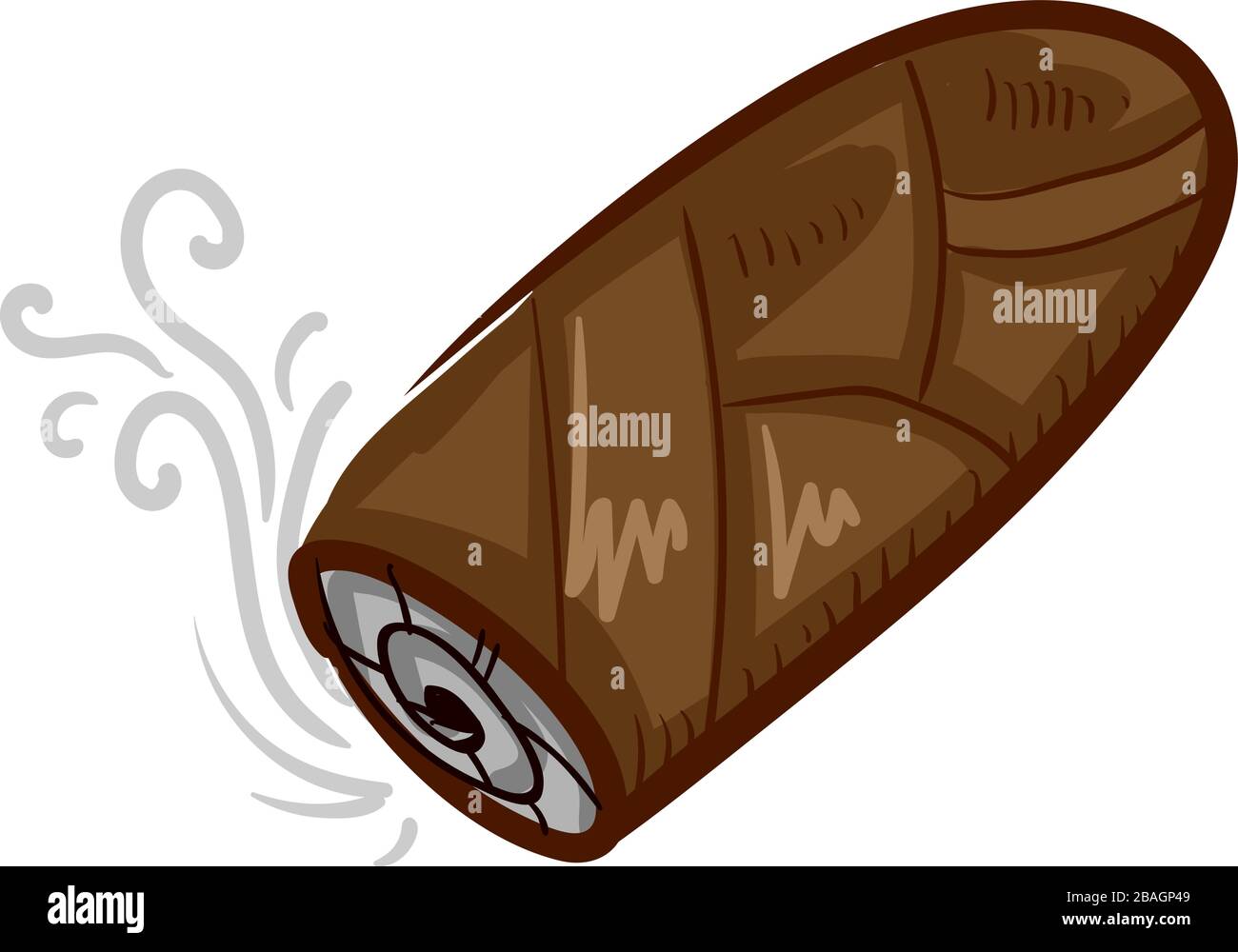 Brown cigar flat, illustration, vector on white background Stock Vector