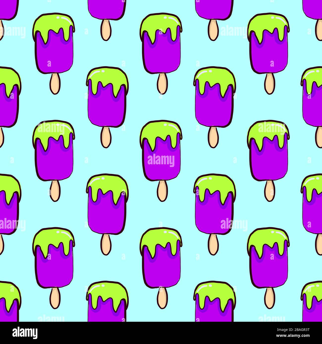 Ice cream pattern, illustration, vector on white background Stock ...