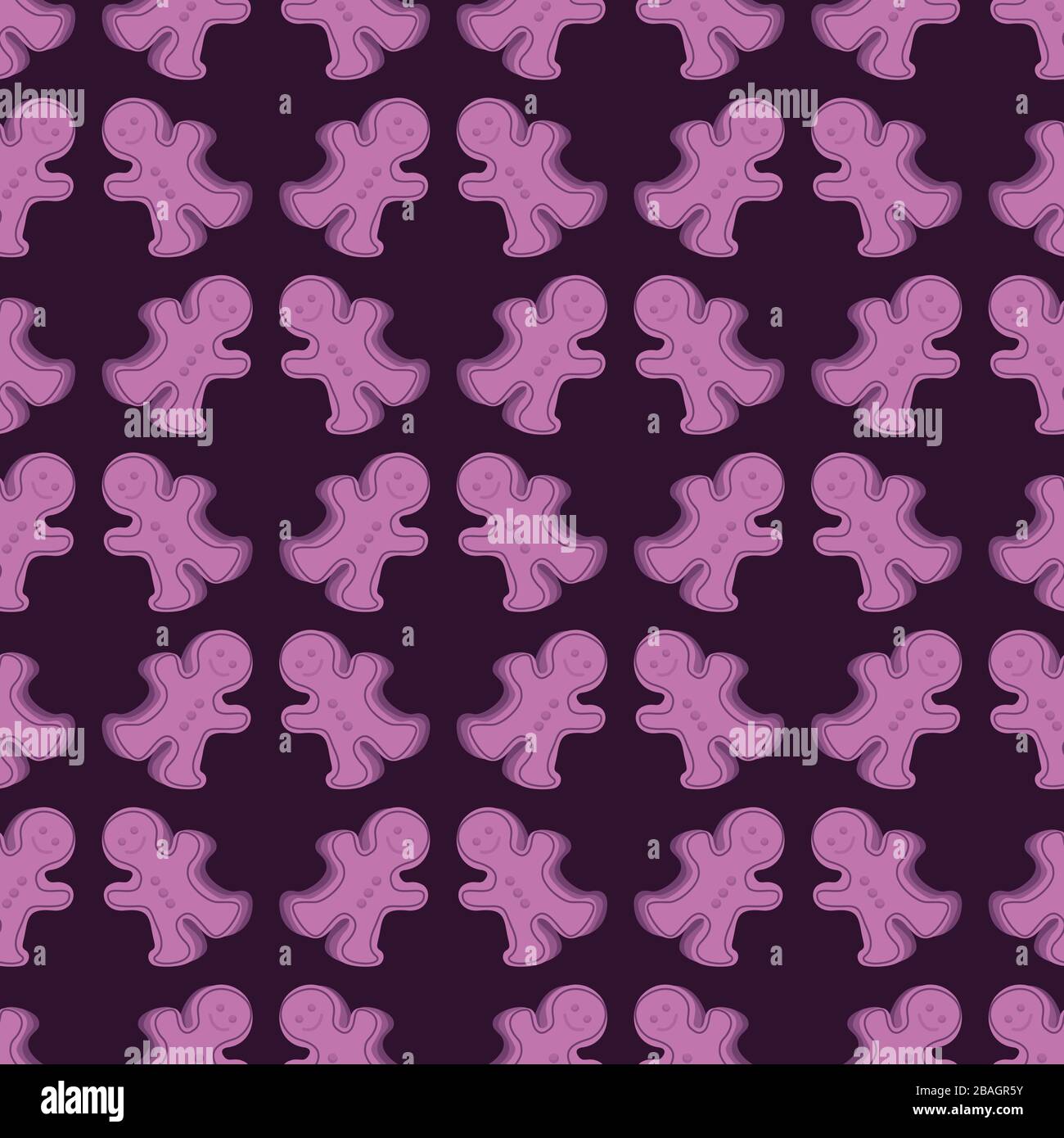 Cookies pattern, illustration, vector on white background Stock Vector