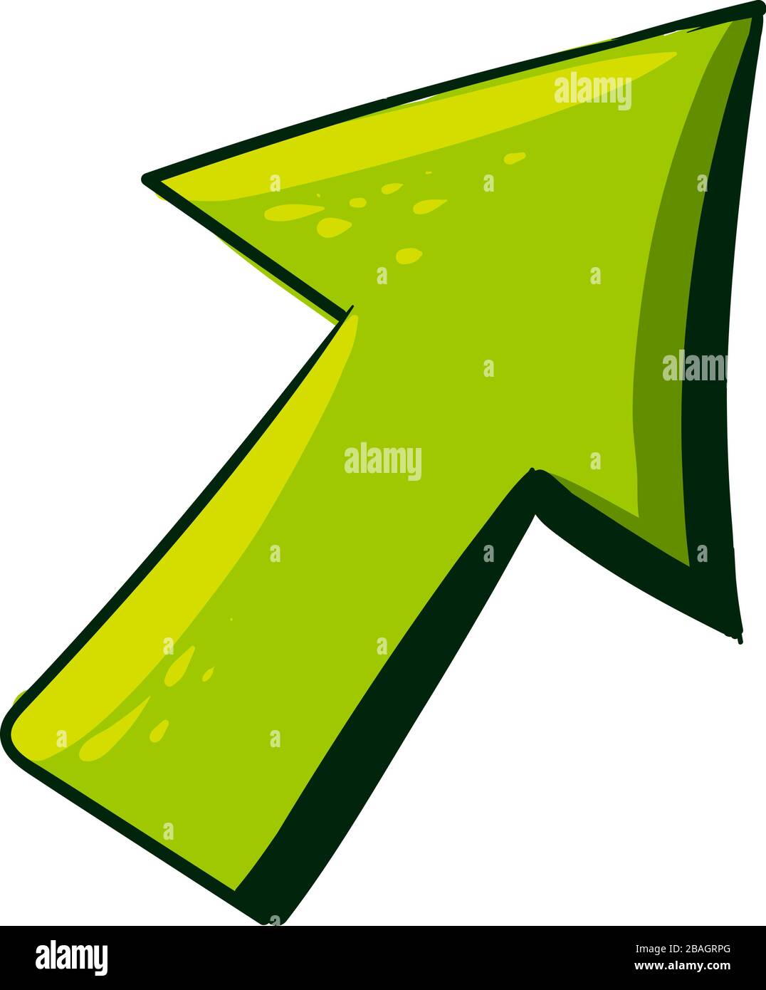 Green arrow, illustration, vector on white background Stock Vector