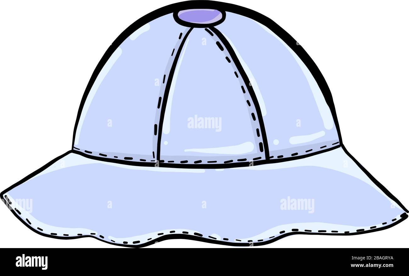 Blue hat, illustration, vector on white background Stock Vector Image ...