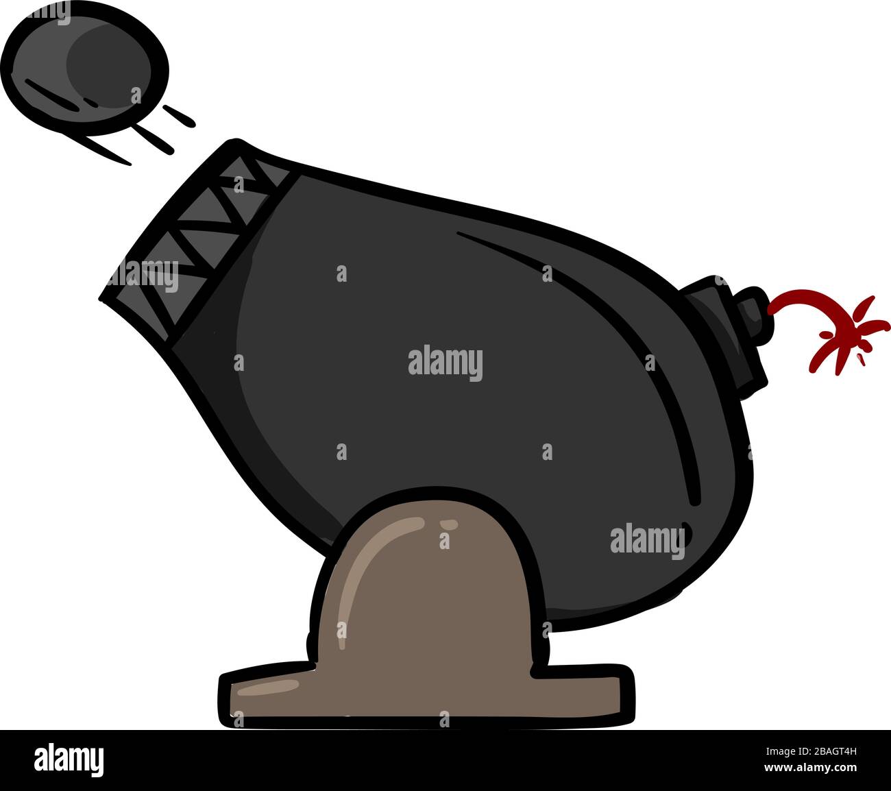 Fat cannon, illustration, vector on white background Stock Vector